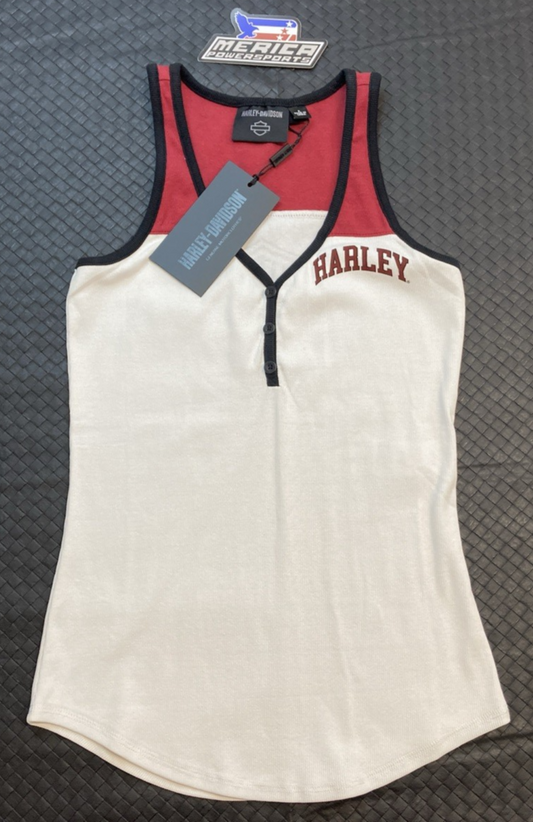 NEW GENUINE HARLEY DAVIDSON 97507-23VW WOMAN'S XL Star Spangled Banner Henley