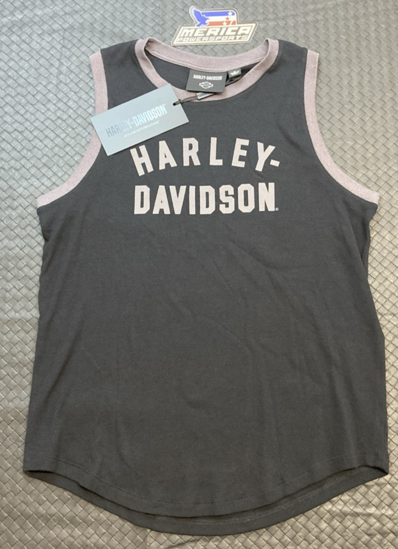 NEW GENUINE HARLEY DAVIDSON 97472-23VW WOMAN'S MD Division Contrast Tank Shirt