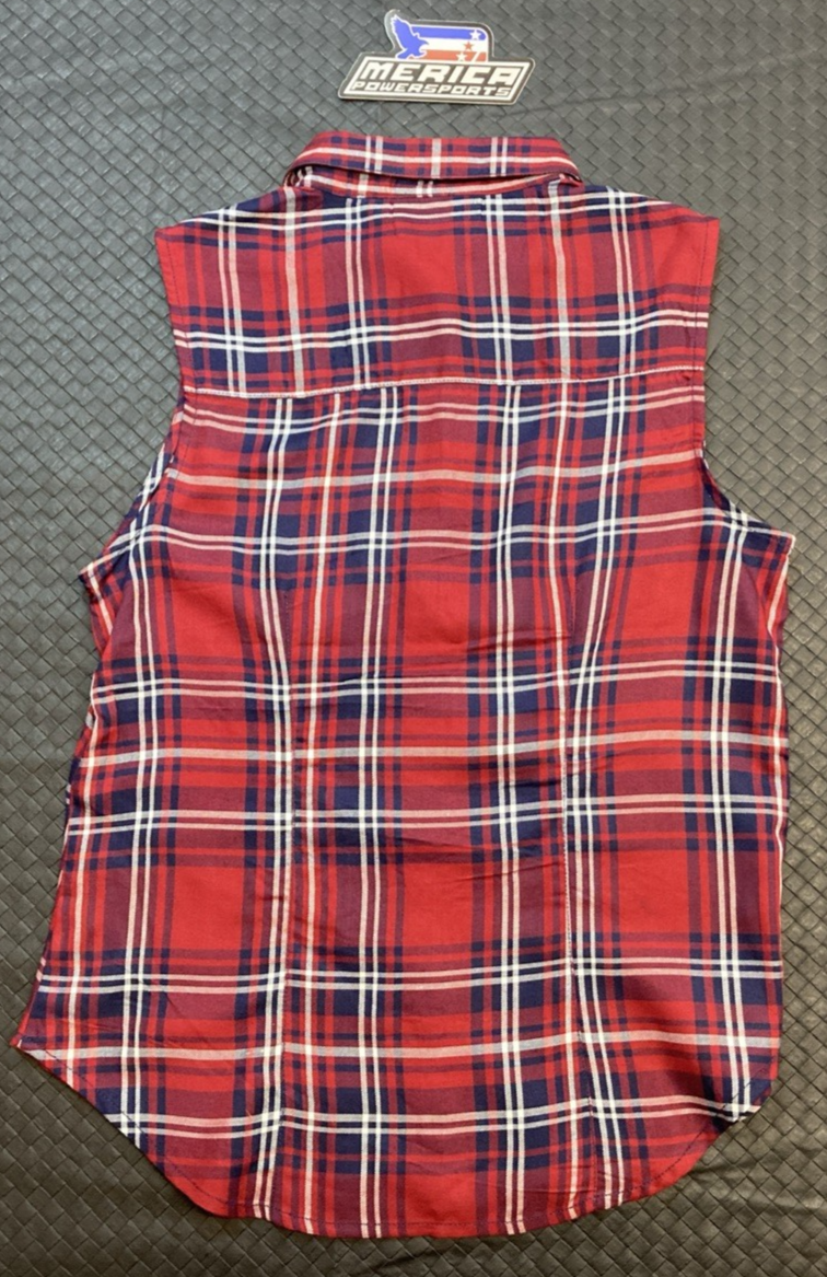 NEW GENUINE HARLEY DAVIDSON 97524-23VW WOMAN'S SM Faith Sleeveless Plaid Shirt