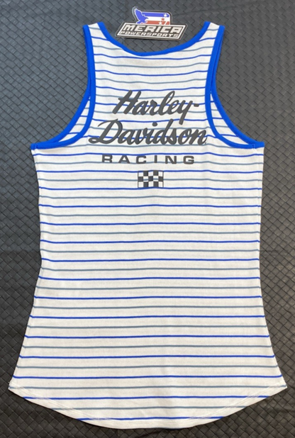 NEW GENUINE HARLEY DAVIDSON 96493-24VW WOMAN'S XS #1 Racing Striped Tank Top