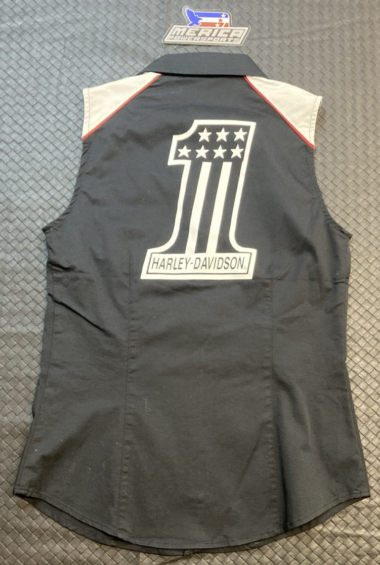 NEW GENUINE HARLEY DAVIDSON 97518-23VM Women's XS Liberty Sleeveless Zip Front
