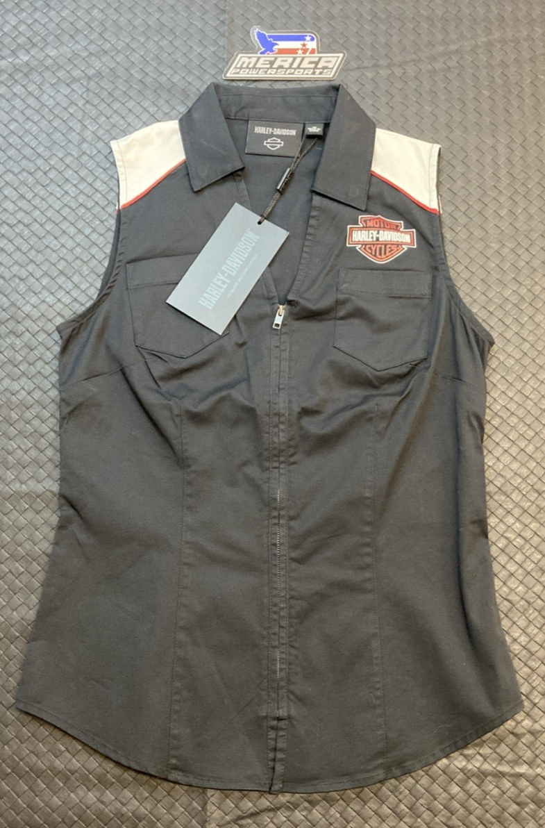 NEW GENUINE HARLEY DAVIDSON 97518-23VM Women's XS Liberty Sleeveless Zip Front