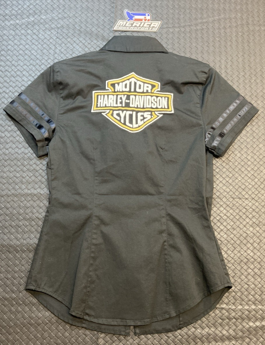 NEW GENUINE HARLEY DAVIDSON 96508-24VW Women's XS Bar & Shield Zip Front Shirt