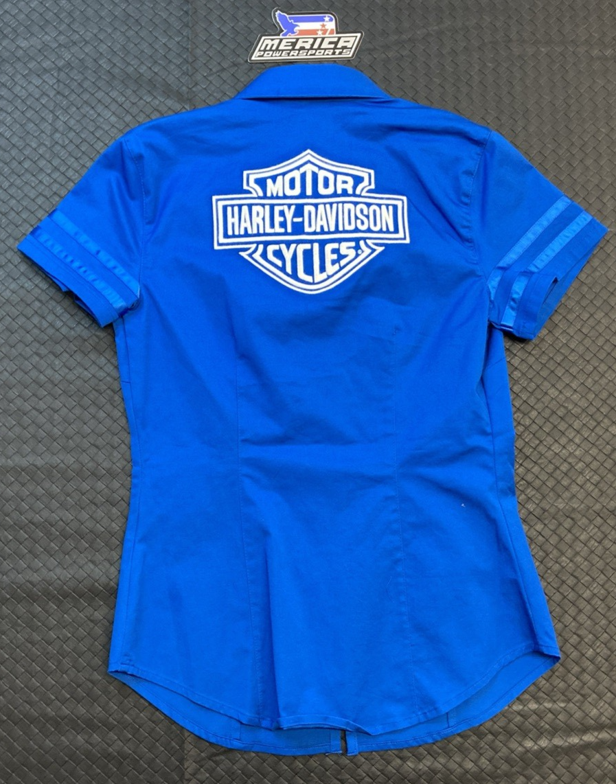 NEW GENUINE HARLEY DAVIDSON 96510-24VW Women's XS Bar & Shield Zip Front Shirt