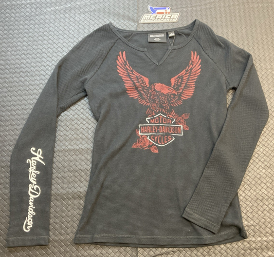 NEW GENUINE HARLEY DAVIDSON 96270-24VW Women's XS Flying Eagle Long Sleeve