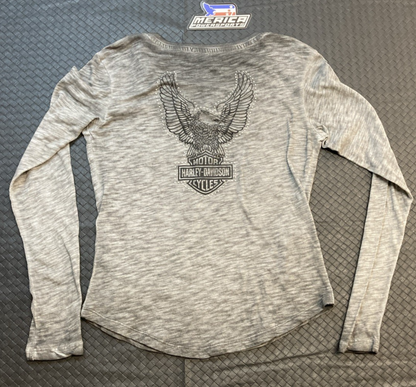 NEW GENUINE HARLEY DAVIDSON 97484-23VW Women's XS Throttle Lace-Up Knit Top