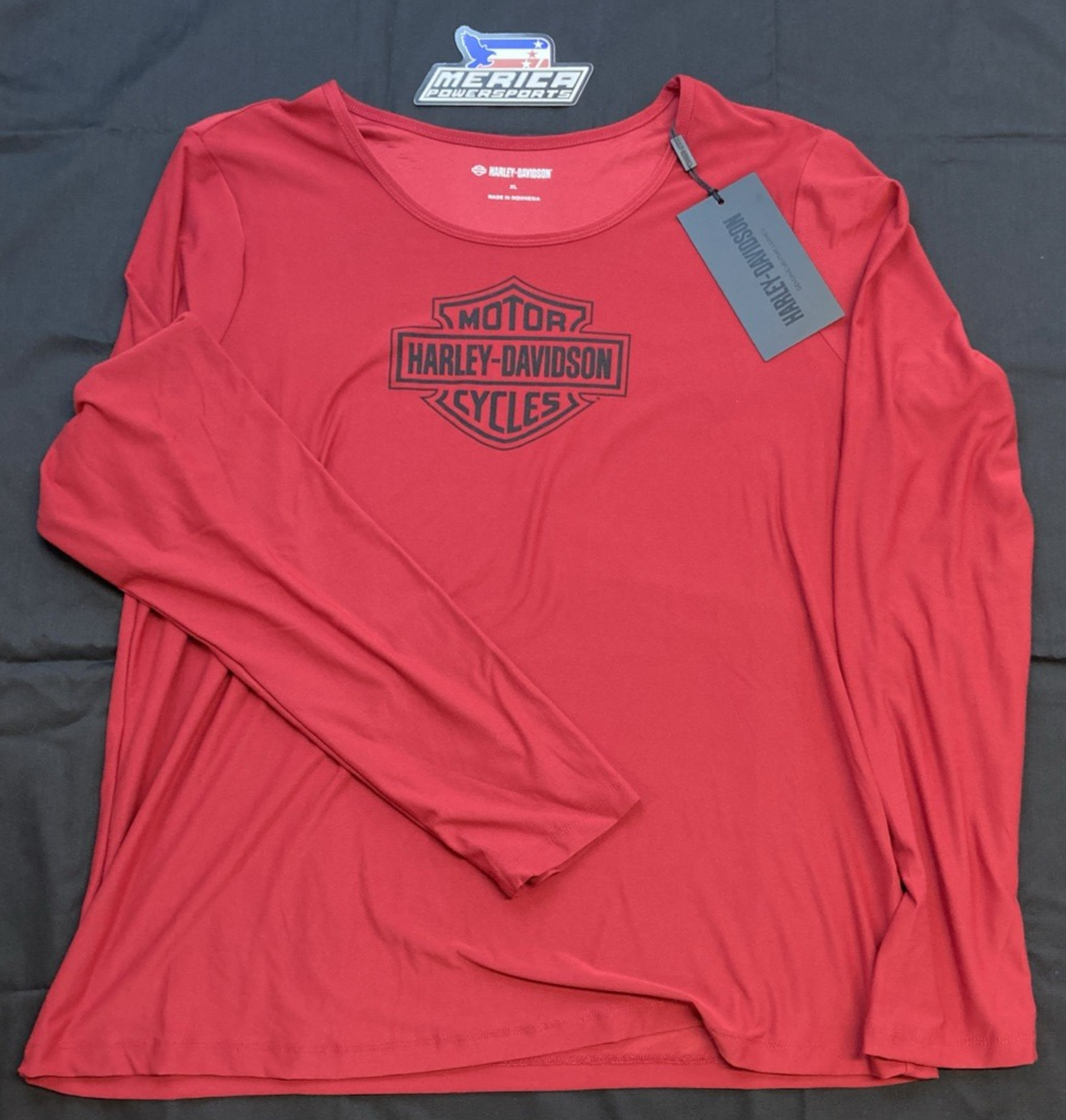 NEW GENUINE HARLEY DAVIDSON 96162-25VW WOMAN'S 3W Bar & Shield Plaid Long Sleeve