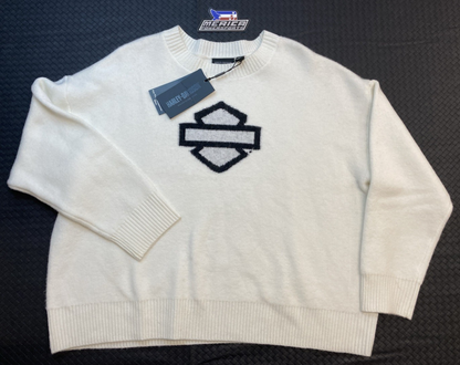 NEW GENUINE HARLEY DAVIDSON 96163-25VW WOMAN'S 3W Open Bar & Shield Sweater