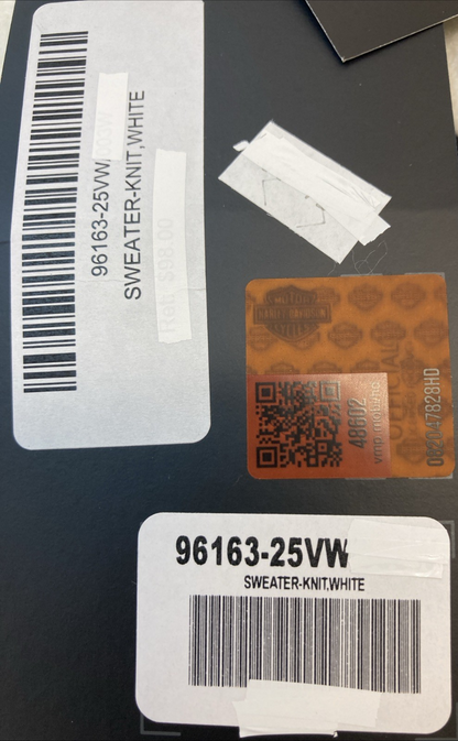 NEW GENUINE HARLEY DAVIDSON 96163-25VW WOMAN'S 3W Open Bar & Shield Sweater