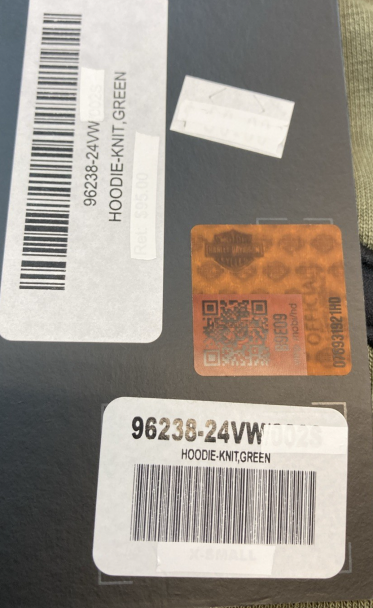 NEW GENUINE HARLEY DAVIDSON 96238-24VW WOMAN'S XS Oversized Bar & Shield