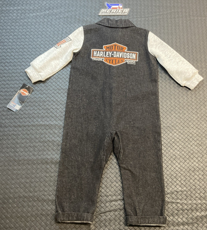 NEW GENUINE HARLEY DAVIDSON 3060102 BOY'S 12/18M B&S Denim Infant Work Shop