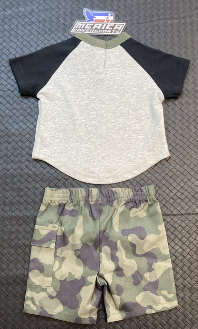 NEW GENUINE HARLEY DAVIDSON 2062314 BOYS 9/12M 2-Piece Infant B&S Raglan Tee