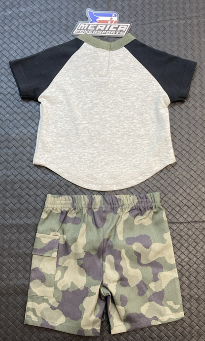 NEW GENUINE HARLEY DAVIDSON 2062314 BOYS 9/12M 2-Piece Infant B&S Raglan Tee