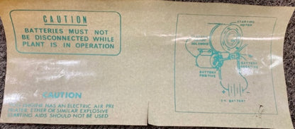 ONAN 98B1807 Label Kit, Marine Service New Genuine
