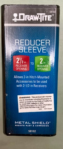 Reese 58102 Trailer Hitch Adp, 2-1/2in To 2in, Sq Receiver 6in Length New Genuine