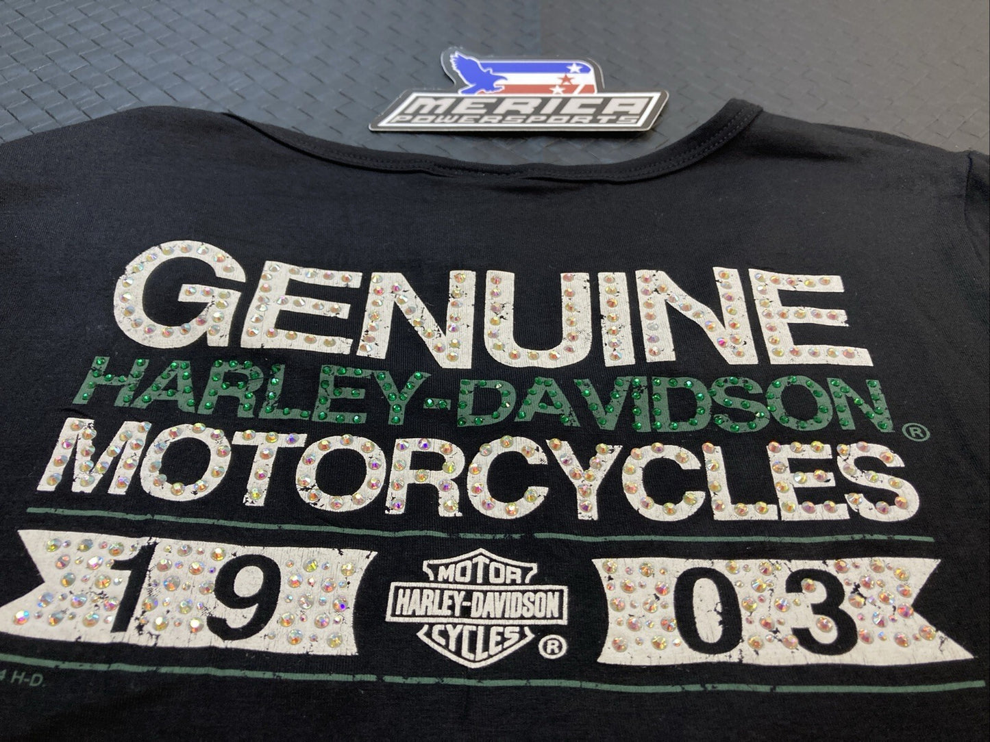 NEW GENUINE HARLEY-DAVIDSON HT4945BLK Women's LG Classic Racer Long Sleeve Shirt