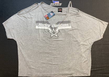 NEW GENUINE HARLEY-DAVIDSON HT4844HGY Women's 2X TURBO STAR SHORT SLEEVE