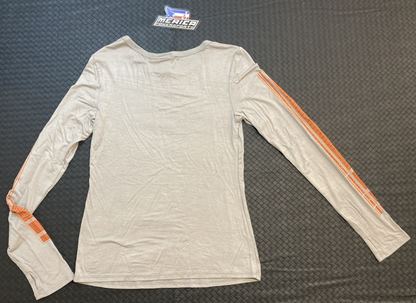 NEW GENUINE HARLEY-DAVIDSON HT4946GRY Women's LG Sports Strip Long Sleeve Crew