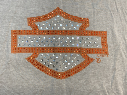 NEW GENUINE HARLEY-DAVIDSON HT4946GRY Women's XXL Sports Strip Long Sleeve Crew