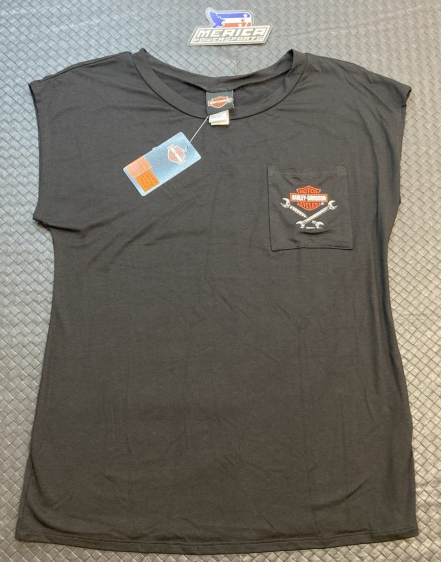 NEW GENUINE HARLEY-DAVIDSON HT4796BLK Women's M Breaking Out Black Sleeveless