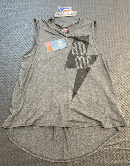 NEW GENUINE HARLEY-DAVIDSON HT4897CGY WOMEN'S XS Tank Top Bolt Out
