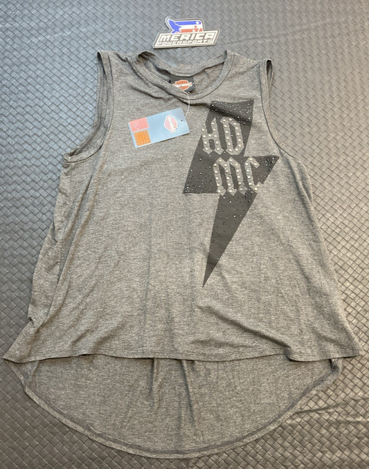 NEW GENUINE HARLEY-DAVIDSON HT4897CGY WOMEN'S XS Tank Top Bolt Out