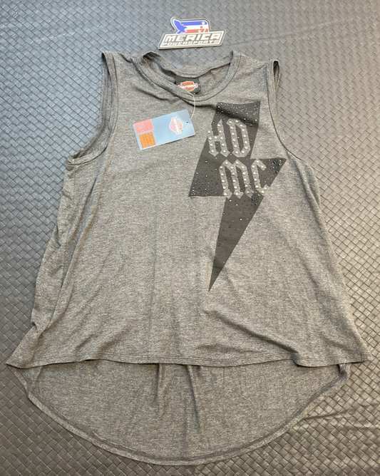 NEW GENUINE HARLEY-DAVIDSON HT4897CGY WOMEN'S S Tank Top Bolt Out