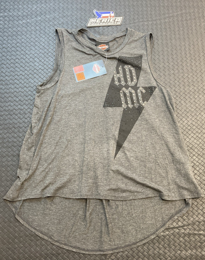 NEW GENUINE HARLEY-DAVIDSON HT4897CGY WOMEN'S M Tank Top Bolt Out