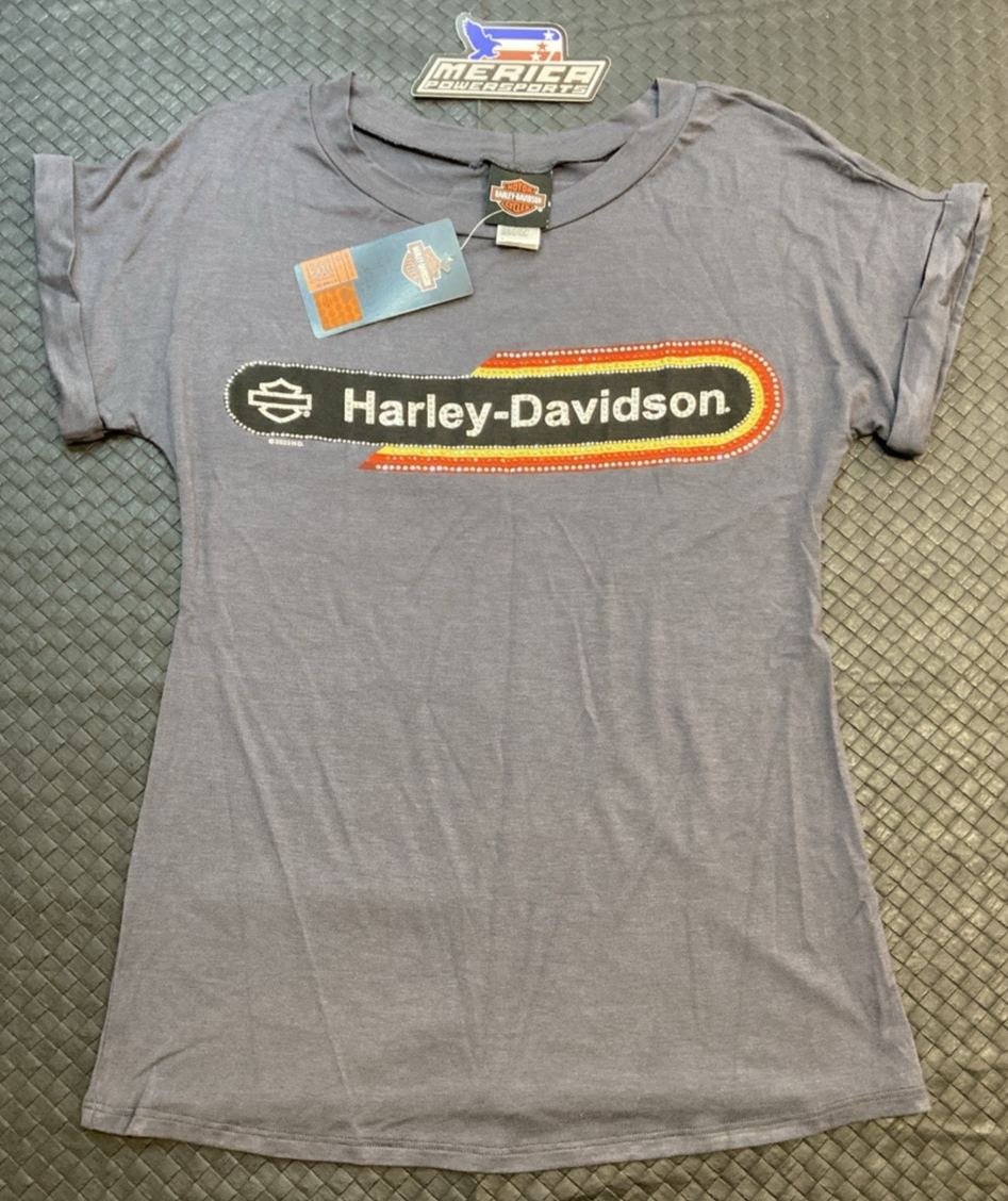 NEW GENUINE HARLEY-DAVIDSON HT4803IRN WOMEN'S XS Nightster Fold-Up Short Sleeve
