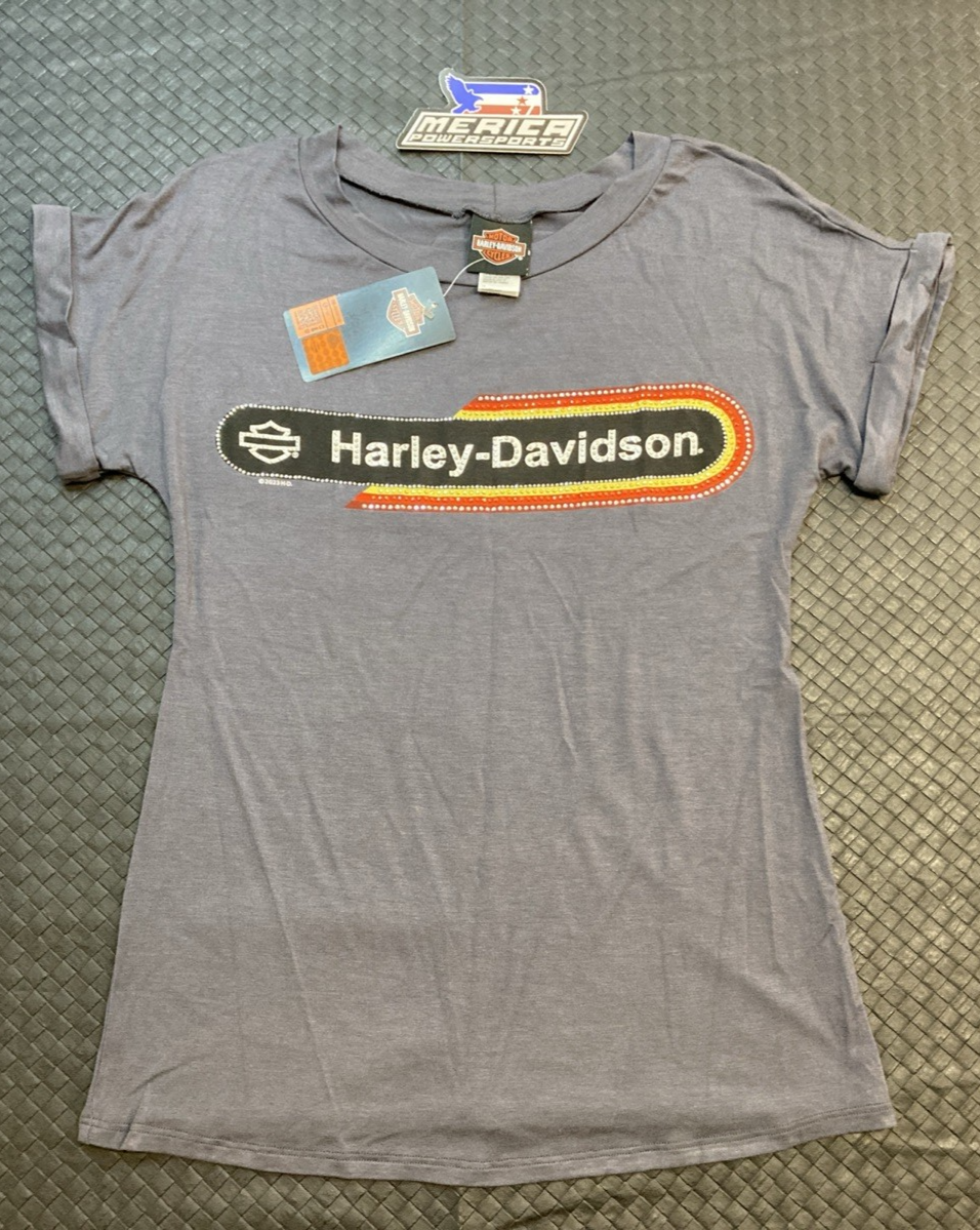NEW GENUINE HARLEY-DAVIDSON HT4803IRN WOMEN'S MD Nightster Fold-Up Short Sleeve