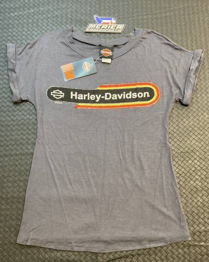 NEW GENUINE HARLEY-DAVIDSON HT4803IRN WOMEN'S MD Nightster Fold-Up Short Sleeve