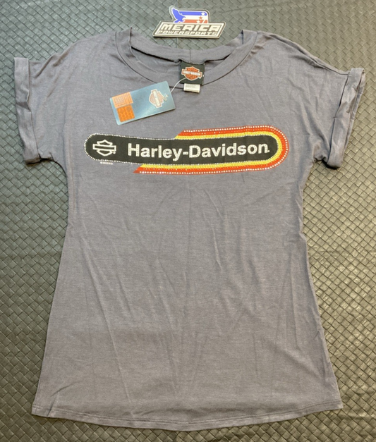 NEW GENUINE HARLEY-DAVIDSON HT4803IRN WOMEN'S LG Nightster Fold-Up Short Sleeve