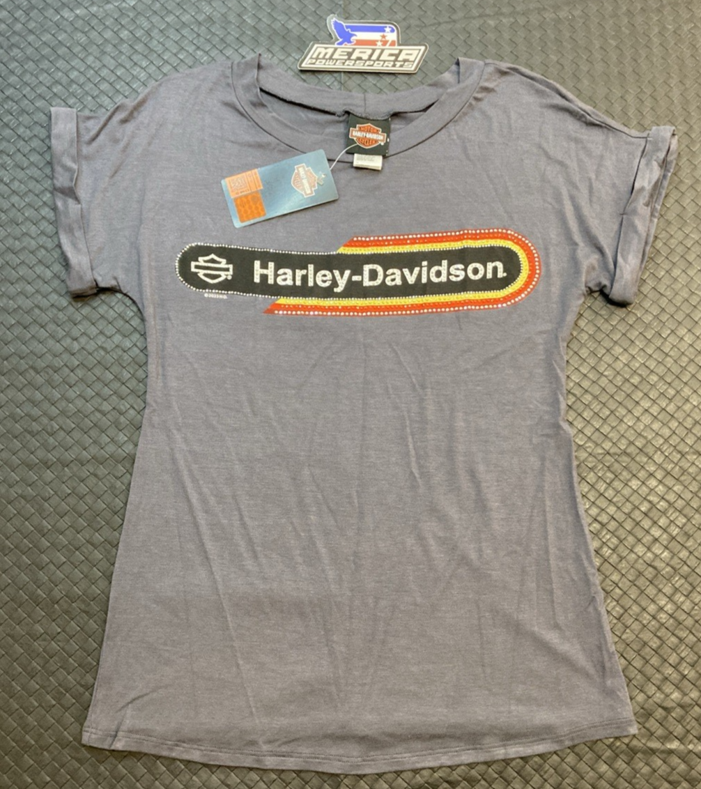 NEW GENUINE HARLEY-DAVIDSON HT4803IRN WOMEN'S XL Nightster Fold-Up Short Sleeve