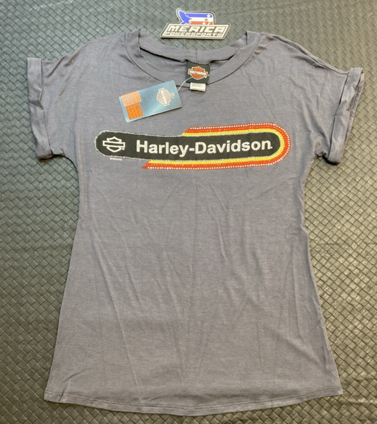 NEW GENUINE HARLEY-DAVIDSON HT4803IRN WOMEN'S XL Nightster Fold-Up Short Sleeve