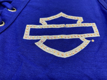 NEW GENUINE HARLEY DAVIDSON HT4807COB Women's MD Ride With Me Sleeveless Lace-up