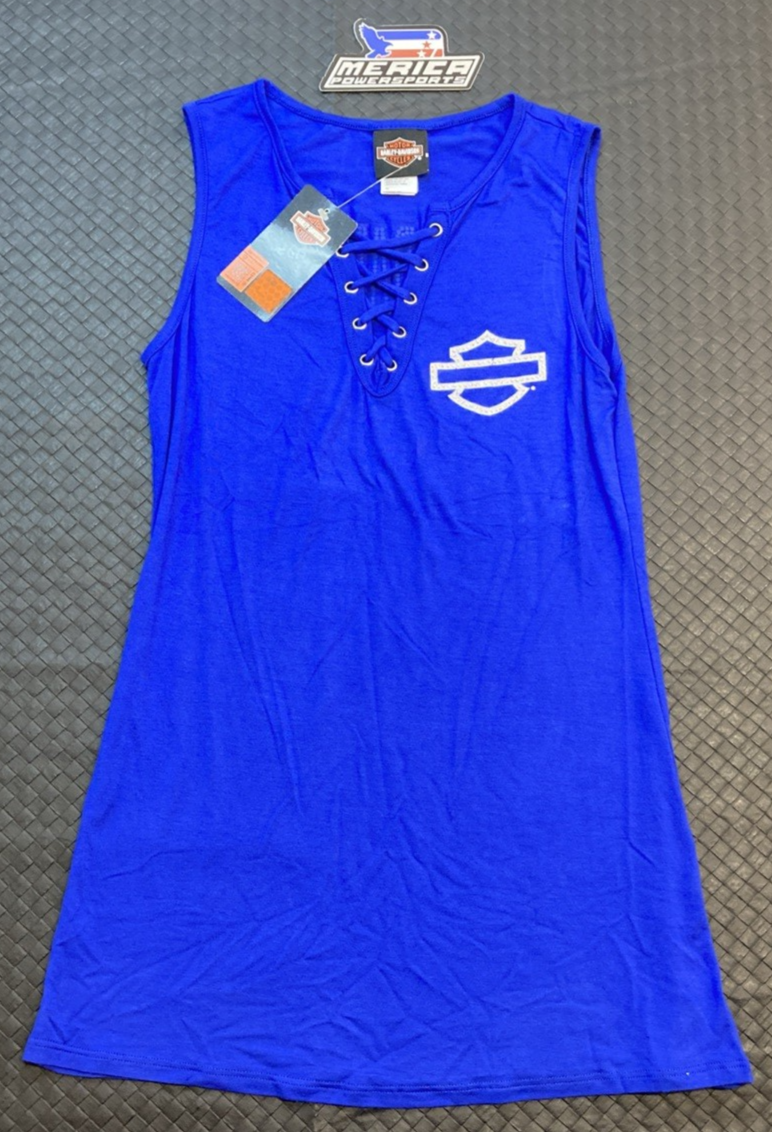 NEW GENUINE HARLEY DAVIDSON HT4807COB Women's MD Ride With Me Sleeveless Lace-up