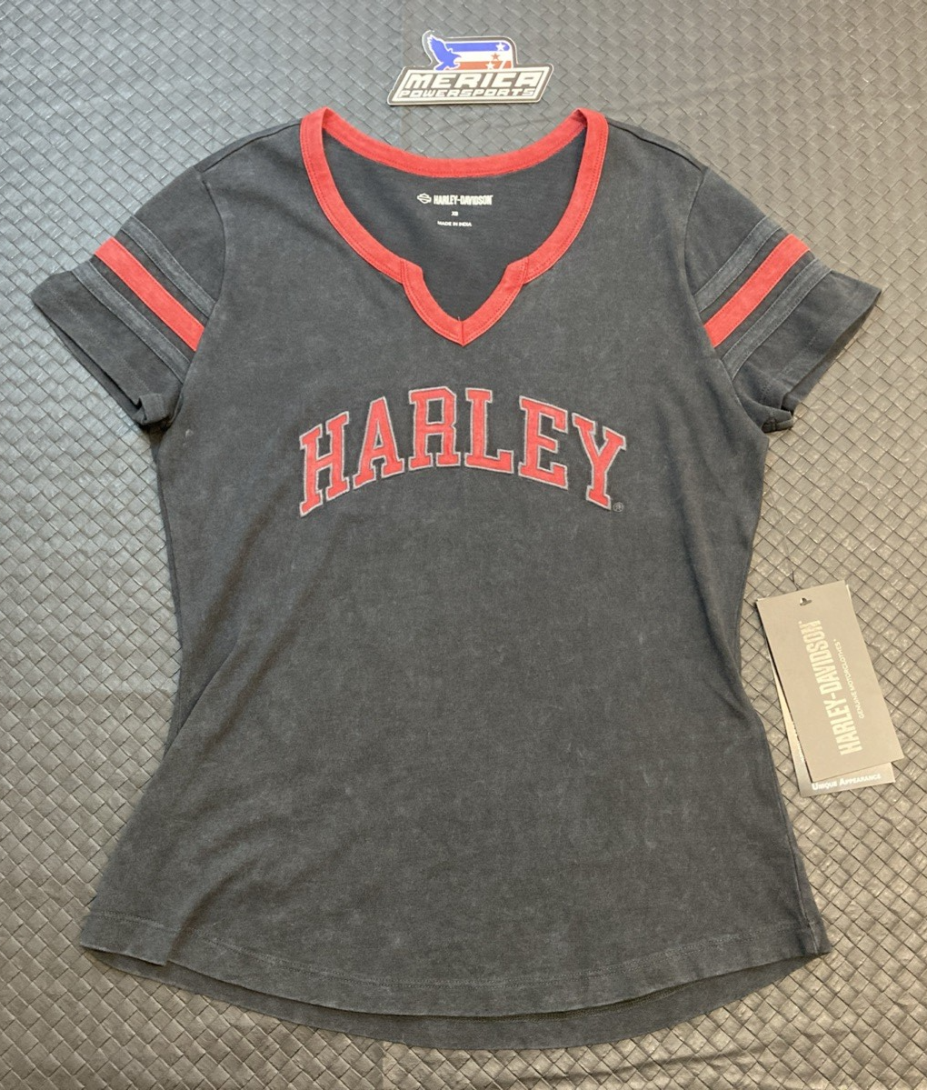 NEW GENUINE HARLEY DAVIDSON 97480-23VW Women's XS American Notch Neck Tee