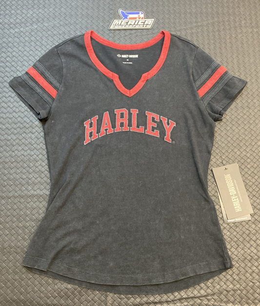 NEW GENUINE HARLEY DAVIDSON 97480-23VW Women's XS American Notch Neck Tee