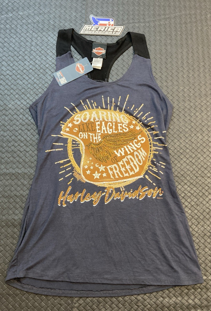 NEW GENUINE HARLEY DAVIDSON HT4666CMT Women's SM SOARING FREEDOM SCOOP NECK