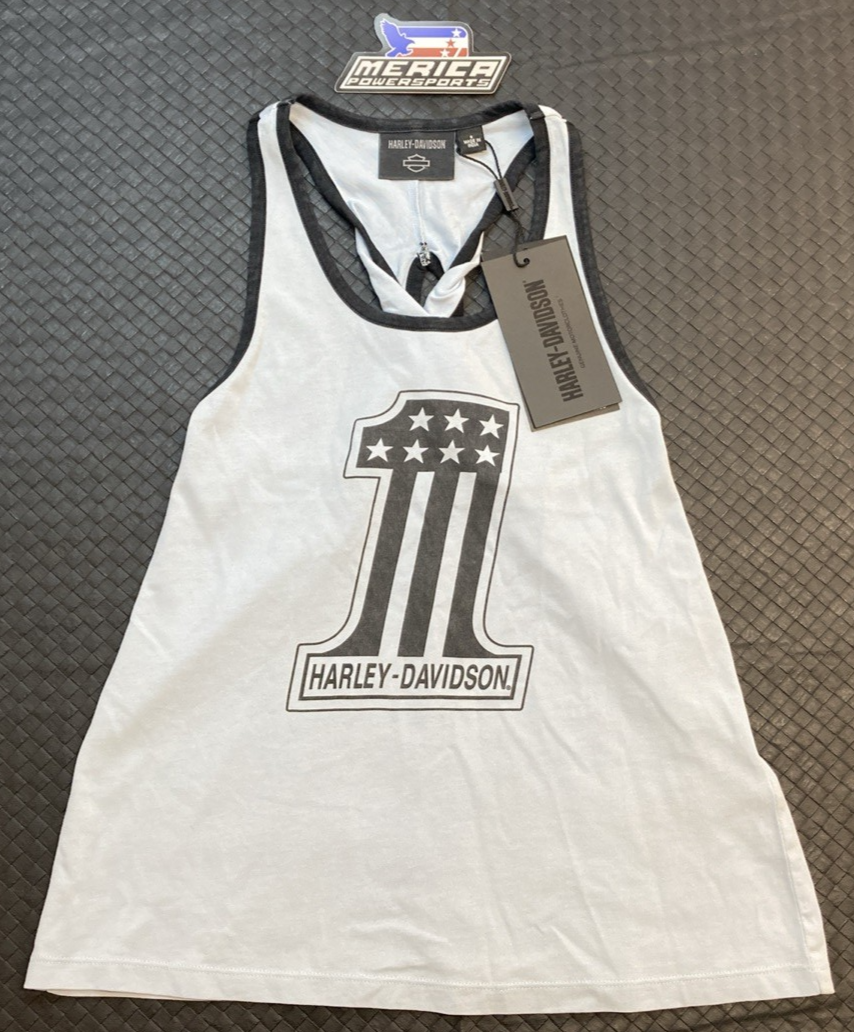 NEW GENUINE HARLEY DAVIDSON 97504-23VW Women's M National Anthem Twist Back Tank