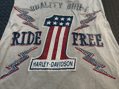 NEW GENUINE HARLEY DAVIDSON HT4660BEI Women's S Tank Top Off and Running