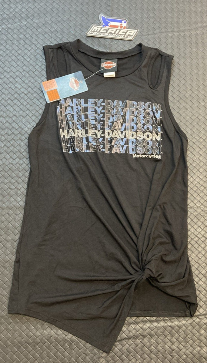 NEW GENUINE HARLEY DAVIDSON HT4847BLK Women's S Ride Again Black Tank