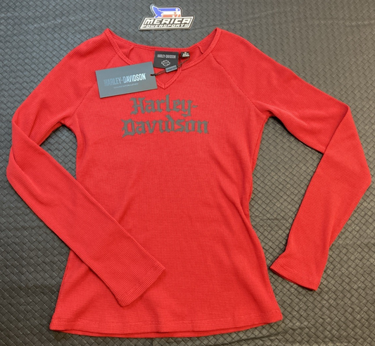 NEW GENUINE HARLEY DAVIDSON 96176-25VW Women's S Old English Thermal Top