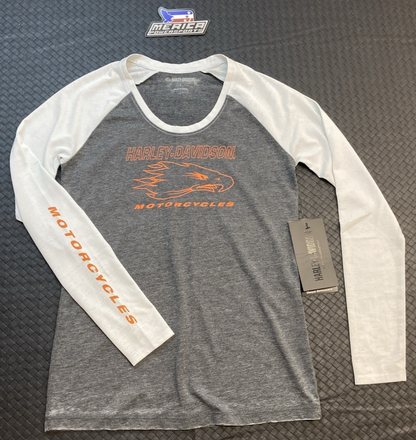 NEW GENUINE HARLEY DAVIDSON 96145-24VW Women's S Screamin' Eagle Raglan Long