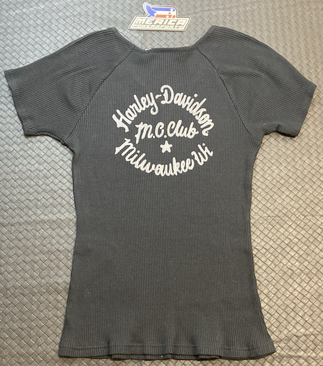 NEW GENUINE HARLEY DAVIDSON 96700-23VW Women's S Creed Club Rib-Knit Short