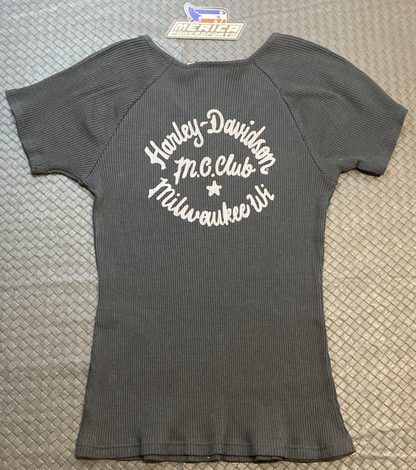 NEW GENUINE HARLEY DAVIDSON 96700-23VW Women's S Creed Club Rib-Knit Short