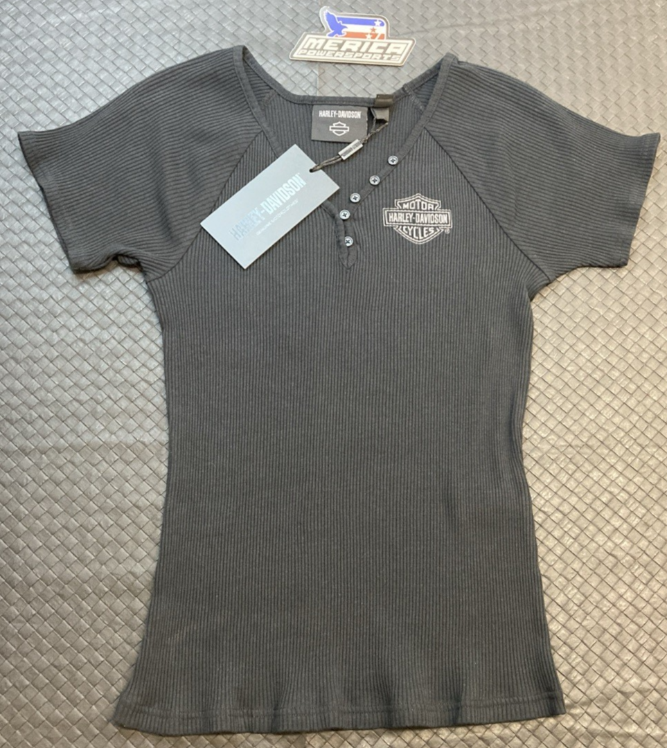 NEW GENUINE HARLEY DAVIDSON 96700-23VW Women's S Creed Club Rib-Knit Short