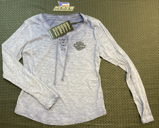 NEW GENUINE HARLEY DAVIDSON 97485-23VW WOMAN'S S Throttle Lace-Up Long Sleeve