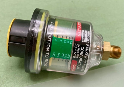 Parker Racor CCV55012  Air Cleaner Gauge it W/ Straight Thread O-Ring New Genuine