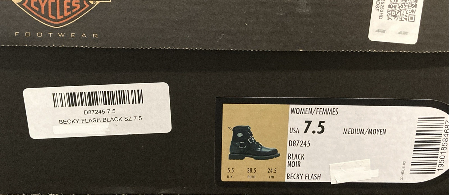 NEW GENUINE HARLEY DAVIDSON D87245 SIZE 7.5 WOMEN'S Becky Flash 6-Inch Boot
